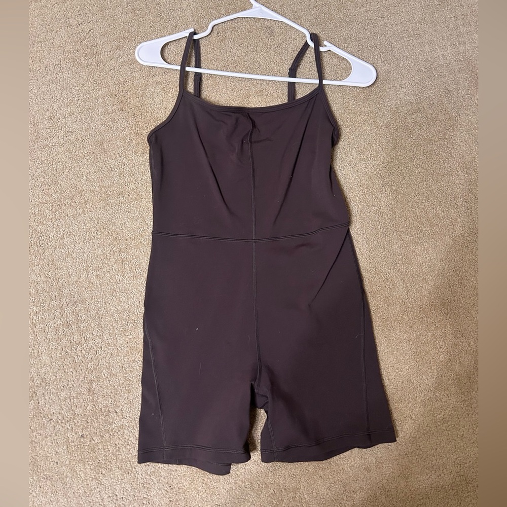 Aritzia Brown Spaghetti Strap Romper